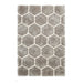 Noble House NH30782 Plush Geometric 3D Hexagon Hand-Carved High-Density Acrylic Shaggy Grey/White Rug