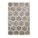 Noble House NH30782 Plush Geometric 3D Hexagon Hand-Carved High-Density Acrylic Shaggy Grey/White Rug