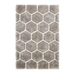 Noble House NH30782 Plush Geometric 3D Hexagon Hand-Carved High-Density Acrylic Shaggy Grey/White Rug