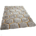 Noble House NH30782 Plush Geometric 3D Hexagon Hand-Carved High-Density Acrylic Shaggy Grey/Yellow Rug