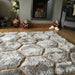 Noble House NH30782 Plush Geometric 3D Hexagon Hand-Carved High-Density Acrylic Shaggy Grey/Yellow Rug