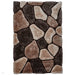 Noble House NH5858 Plush Geometric 3D Pebbles Hand-Carved High-Density Acrylic Shaggy Beige/Brown Rug