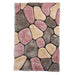 Noble House NH5858 Plush Geometric 3D Pebbles Hand-Carved High-Density Acrylic Shaggy Grey/Rose Rug