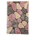 Noble House NH5858 Plush Geometric 3D Pebbles Hand-Carved High-Density Acrylic Shaggy Grey/Rose Rug