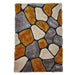 Noble House NH5858 Plush Geometric 3D Pebbles Hand-Carved High-Density Acrylic Shaggy Grey/Yellow Rug