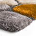 Noble House NH5858 Plush Geometric 3D Pebbles Hand-Carved High-Density Acrylic Shaggy Grey/Yellow Rug