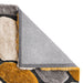 Noble House NH5858 Plush Geometric 3D Pebbles Hand-Carved High-Density Acrylic Shaggy Grey/Yellow Rug