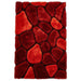 Noble House NH5858 Plush Geometric 3D Pebbles Hand-Carved High-Density Acrylic Shaggy Terracotta Rug