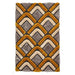 Noble House NH8199 Plush Geometric 3D Chevron Hand-Carved High-Density Acrylic Shaggy Grey/Yellow Rug