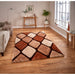 Noble House NH9247 Plush Geometric 3D Diamond Hand-Carved High-Density Acrylic Shaggy Beige/Brown Rug