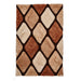 Noble House NH9247 Plush Geometric 3D Diamond Hand-Carved High-Density Acrylic Shaggy Beige/Brown Rug