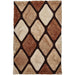 Noble House NH9247 Plush Geometric 3D Diamond Hand-Carved High-Density Acrylic Shaggy Beige/Brown Rug