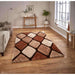 Noble House NH9247 Plush Geometric 3D Diamond Hand-Carved High-Density Acrylic Shaggy Beige/Brown Rug