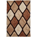 Noble House NH9247 Plush Geometric 3D Diamond Hand-Carved High-Density Acrylic Shaggy Beige/Brown Rug