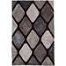 Noble House NH9247 Plush Geometric 3D Diamond Hand-Carved High-Density Acrylic Shaggy Black/Grey Rug