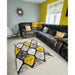 Noble House NH9247 Plush Geometric 3D Diamond Hand-Carved High-Density Acrylic Shaggy Grey/Yellow Rug