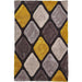 Noble House NH9247 Plush Geometric 3D Diamond Hand-Carved High-Density Acrylic Shaggy Grey/Yellow Rug