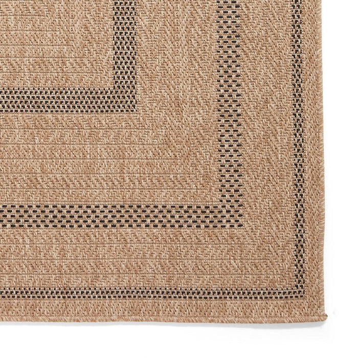 Nomad 5021 Jute-Look Durable Stain-Resistant Weatherproof Flatweave In-Outdoor Black/Brown Rug