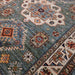 Nomad 532 L Traditional Persian Medallion Border Wool Green/Multicolour Low Flat-Pile Rug