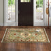 Nomad 532 L Traditional Persian Medallion Border Wool Green/Multicolour Low Flat-Pile Rug