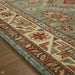 Nomad 532 L Traditional Persian Medallion Border Wool Green/Multicolour Low Flat-Pile Runner