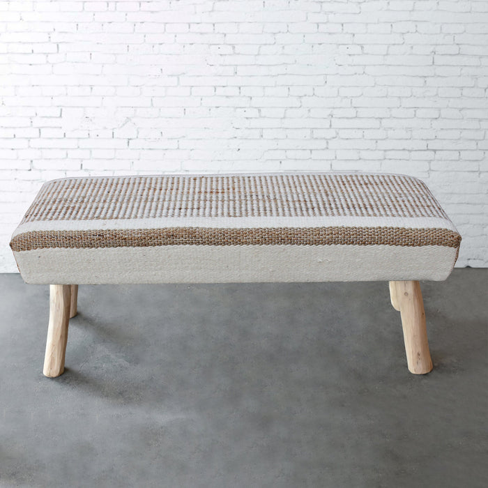 Nordic Jute Wool Bench for Mid-Century Interior Décor