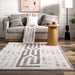 Normani Machine Washable Striped Rug 120x180 cm Light Grey