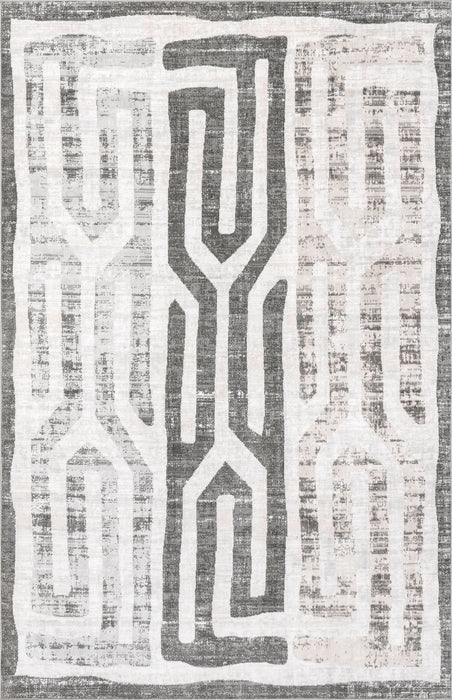 Normani Machine Washable Striped Rug 120x180 cm Light Grey