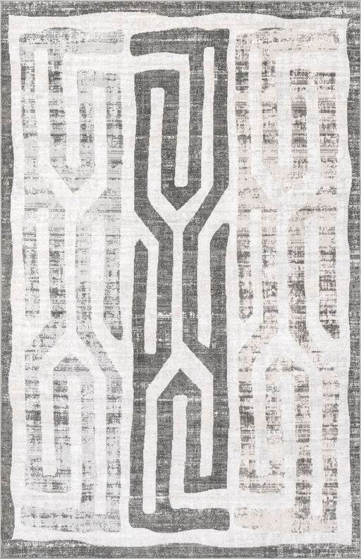 Normani Machine Washable Striped Rug 120x180 cm Light Grey