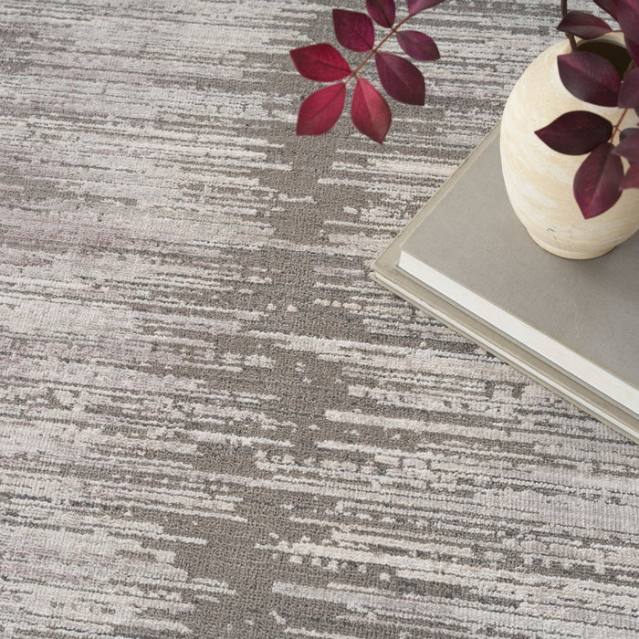 Nourison Abstract Hues ABH03 Grey/White Runner Rug