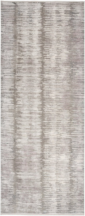 Nourison Abstract Hues ABH03 Grey/White Runner Rug