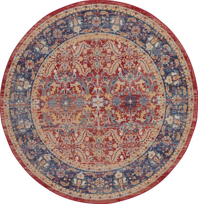Nourison Ankara ANR02 Red Circle Round Rug
