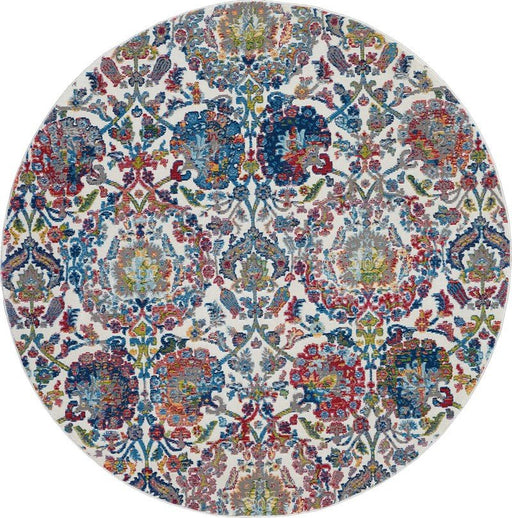 Nourison Ankara ANR06 Ivory Blue Circle -pyöreämatto