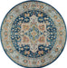 Nourison Ankara ANR11 blauw medaillon rond vloerkleed