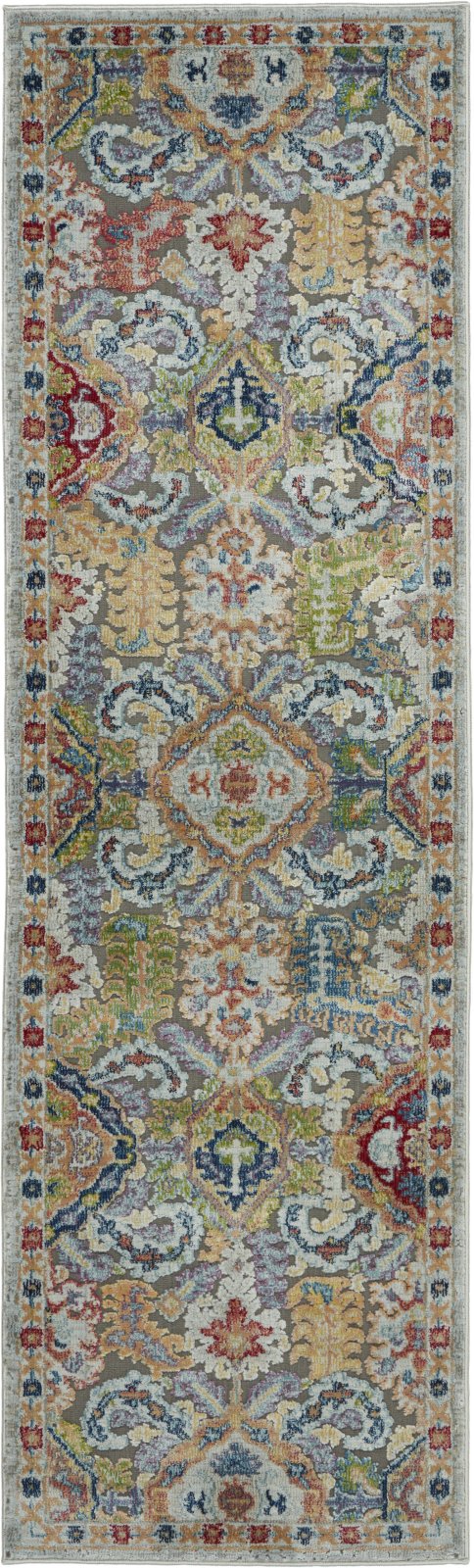 Nourison Ankara ANR12 Grey Multi Runner Rug