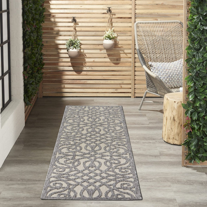 Nourison Cozumel CZM04 Cream / Grey Runner Rug