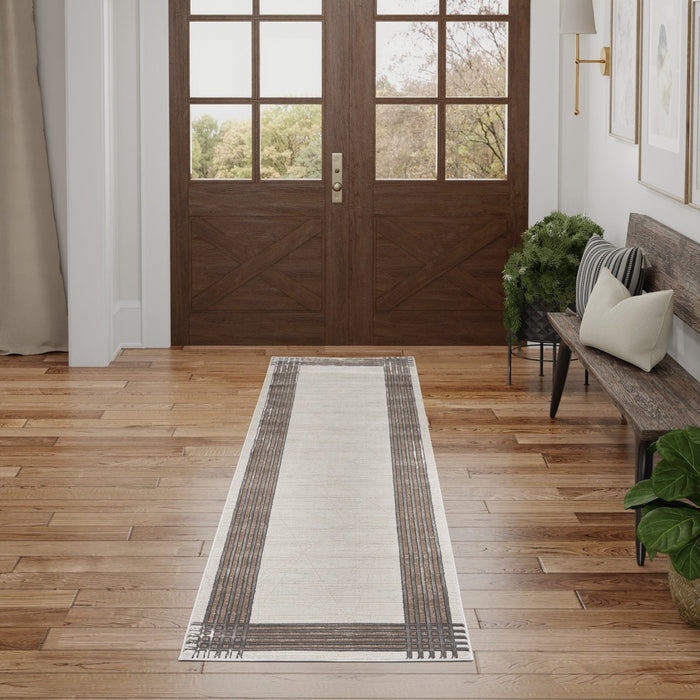 Nourison Desire DSR01 Ivory Silver Runner Rug