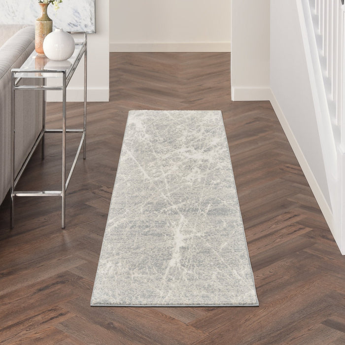 Nourison Exhale EXL02 Ivory Grey Runner Rug