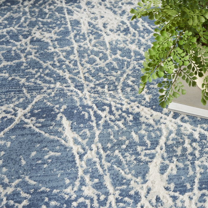 Nourison Exhale EXL02 Navy Ivory Runner Rug