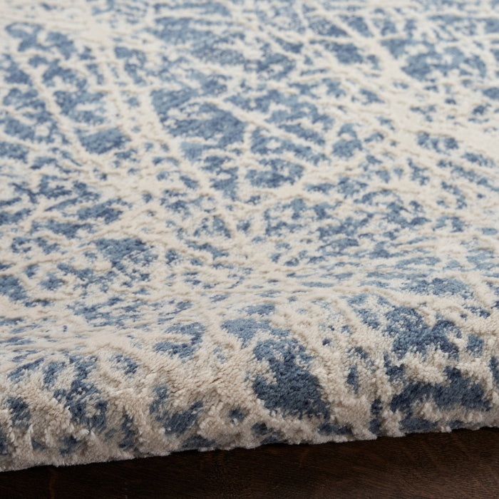 Nourison Exhale EXL02 Navy Ivory Runner Rug