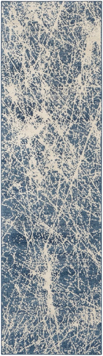 Nourison Exhale EXL02 Navy Ivory Runner Rug