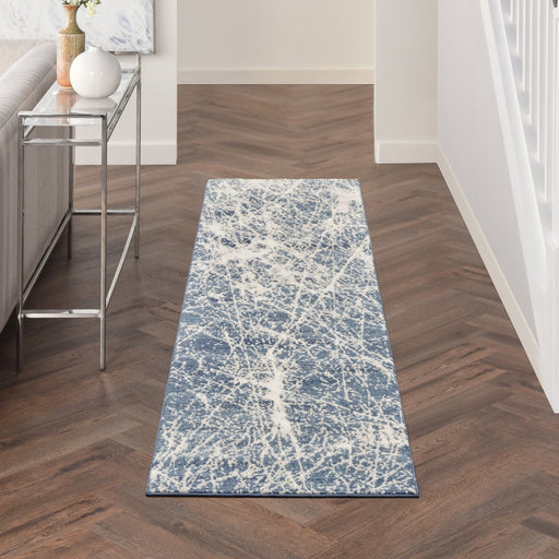 Nourison Exhale EXL02 Navy Ivory Runner Rug