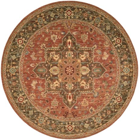 Nourison Living Treasures LI01 Rust Round Rug