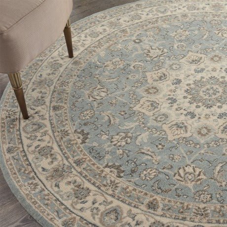 Nourison Living Treasures LI05 Aqua Round Rug