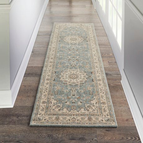 Nourison Living Treasures LI15 Aqua/Ivory Runner Rug