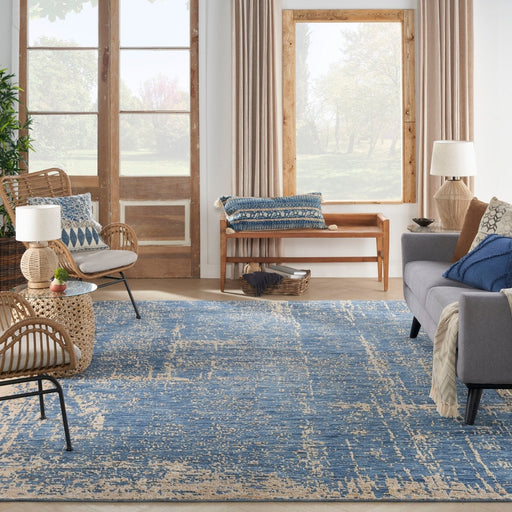 Nourison Luna LUN01 Dark Blue Mocha Rug