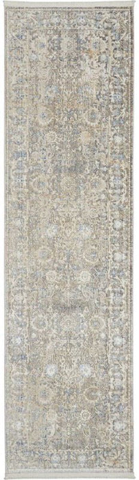 Nourison Lustrous Weave LUW01 Tappeto runner avorio/blu