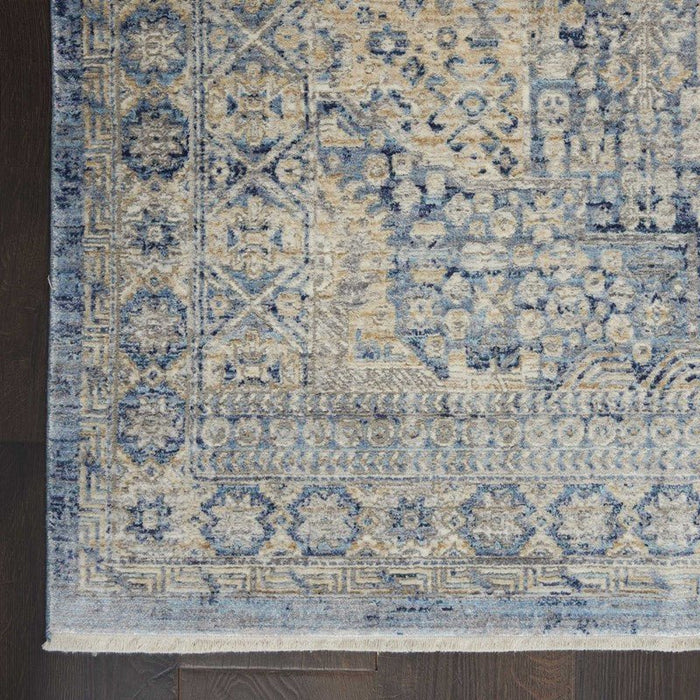 Nourison Lustrous Weave LUW02 Tappeto runner blu/avorio