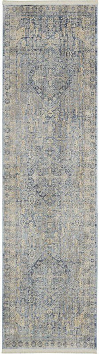 Nourison Lustrous Weave LUW02 Tappeto runner blu/avorio