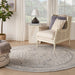 Nourison Lynx LNX01 Ivory Grey Blue Round Rug